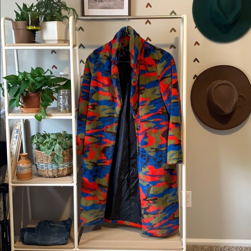 Fashion Nova colorful camo jacket size L